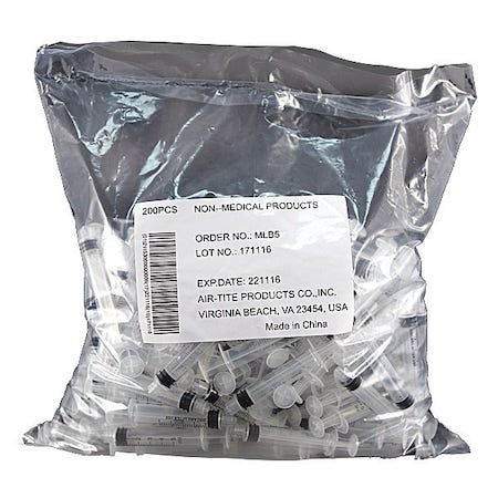 Syringe, Bulk, 5mL Luer Lock, PK200