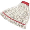 Web Foot Mop, Slide On Connection, Looped-End, White, Cotton/Synthetic