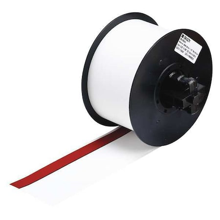 Label Tape Cartridge, White/Red, Labels/Roll: Continuous