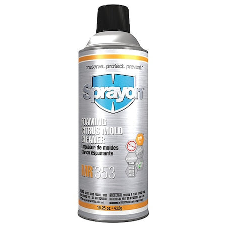 Foaming Citrus Mold Cleaner, Mold Release Cleaner, 15.25 oz, Aerosol Can