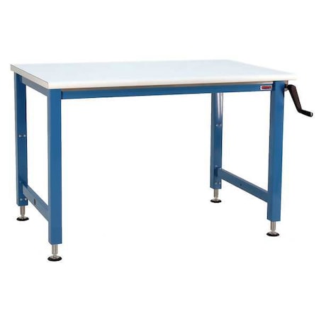 Hand Crank Workbenches, Laminate, 72"" W, 30"" to 42"" Height, 1000 lb., Straight