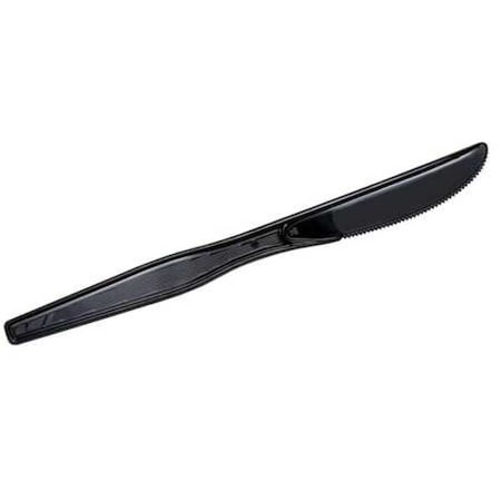 Disposable Knife, Black, Medium Weight, PK1000
