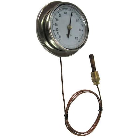 Analog Panel Mt Thermometer, 30 to 240F