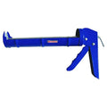 Caulk Gun, 10 oz Container Size, Steel, 7:01, Half Barrel Frame, Blue