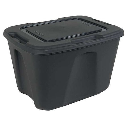 Stack & Nest Storage Tote W/ Lid, 18 gal, 23-1/2 in L x 17-1/2 in W x 15-1/2 in H, Gray