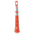 Trim Line Channelizer, HDPE, High-Intensity Prismatic, 49 in Height, 8" Length, 4 lb, Orange
