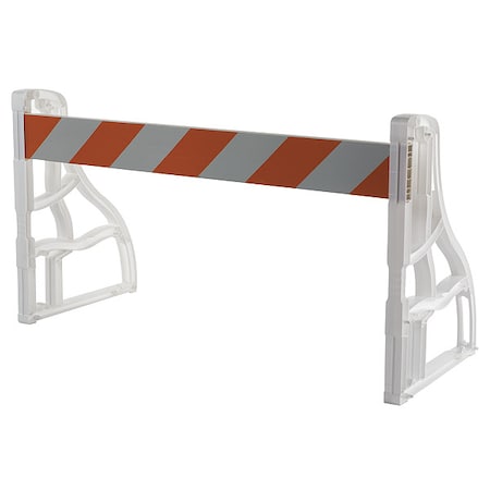 A-Cade Barricade Kit, Polypropylene, Engineer, 40 in Height, 96 in Length, 34 lb, Orange/White
