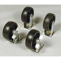 Caster Set, 2" W, Steel/Rubber, Black