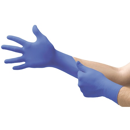 Microflex Nitrile Exam Gloves, Textured Fingertips, 3.9 mil, Powder-Free, M, Cobalt Blue, PK100
