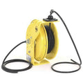 Cord Reel With Hand Lamp, Spring Retracted, Flying Lead, 16 AWG, Yellow Reel Color, 50 ft Length