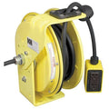 Cord Reel With Hand Lamp, Spring Retracted, NEMA 5-20R, 12 AWG, Yellow Reel Color, 50 ft Length