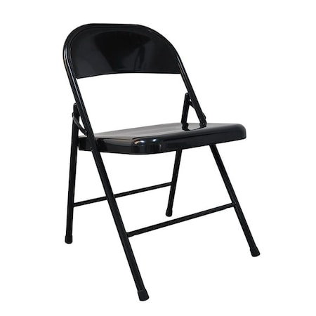 Folding Chair, Steel, Black, 300 lb.