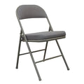 Padded Folding Chair, Gray/Beige, 300 lb.