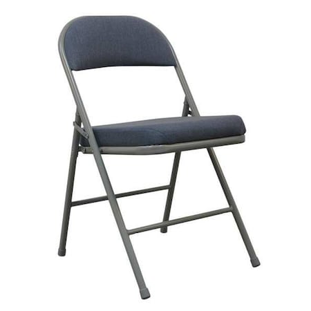 Folding Chair, Blue/Gray, 300 lb.