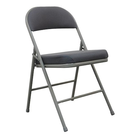 Padded Folding Chair, Gray, 300 lb.