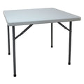 Square Folding Table, 36" W, 36" L, 29" H, Blow Molded Polyethylene Top, White