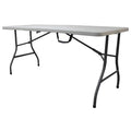Rectangle Folding Table, 30" W, 61" L, 29" H, Blow Molded Polyethylene Top, White