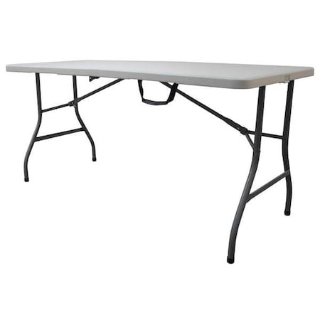 Rectangle Folding Table, 30" W, 61" L, 29" H, Blow Molded Polyethylene Top, White