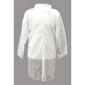 Disposable Lab Coat, Polypropylene, Snaps Closure, White, M, 30 PK
