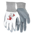 Coated Gloves, Nitrile, Smooth, Palm, 3 Abrasion Level, White, XL (10) 1 PR