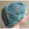 Bouffant Cap, Polypropylene, 24 in Dia., Green, L, 1000 PK