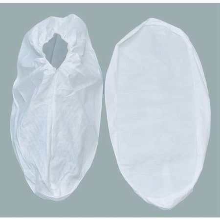 Disposable Shoe Covers, Polyolefin, White, Slip Resistant Sole: No , XL