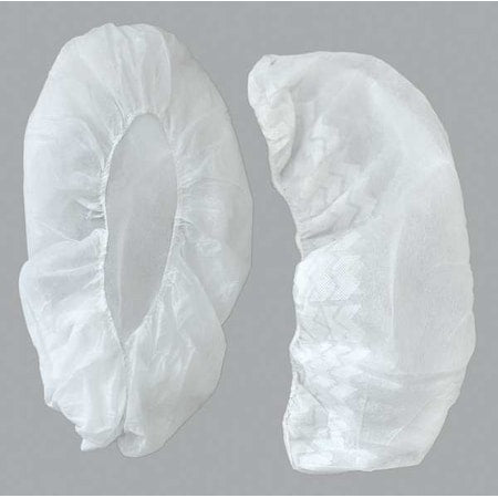 Disposable Shoe Covers, Polypropylene, White, Slip Resistant Sole: Yes , 2XL