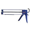Caulk Gun, 10 oz Container Size, Steel, 12:01, Skeleton Frame, Blue