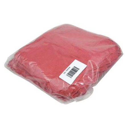 New Red Shop Towels, Cotton, 12 in x 12 in, 100 PK