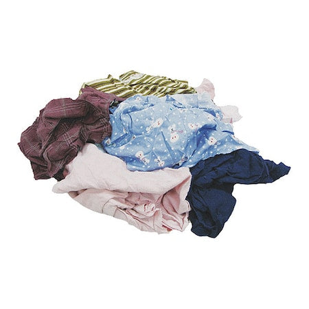 Reclaimed Knit Cloth Rags, 25 lb., 18 in x 18 in, Colored Mixed