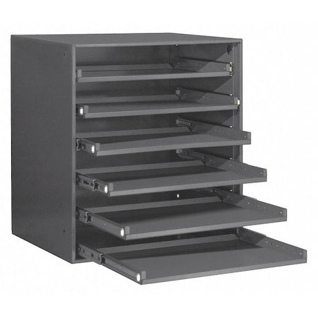 Heavy Duty Large Bearing Slide Rack, 6 Drawers, 20-5/16 in W x 15-7/8 in D x 21-7/8 in H, Steel, Gray