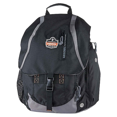 Backpack, Black, Polyester, 5 Pockets