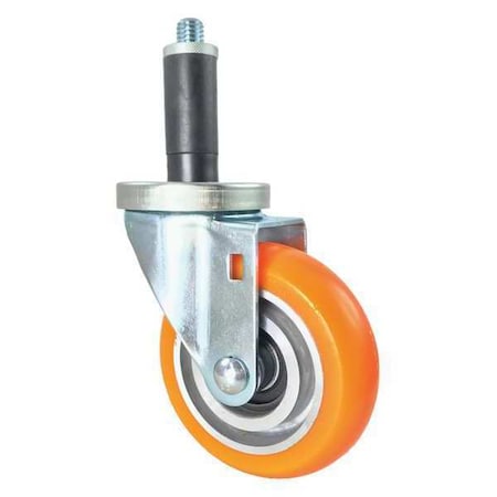 Swivel Stem Caster, Expanding Adapter, 4"", Number of Wheels: 1
