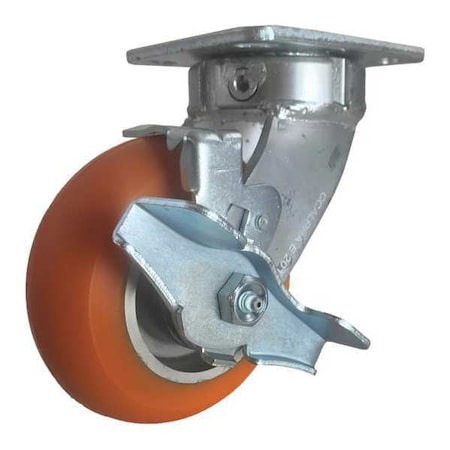Swivel Plate Caster, w/Brake, SideStrap, 5