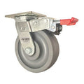 Swivel Plate Caster, w/Brake, TotalLock, 6"", Load Rating: 1500 lb.