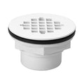 Shower Drain, Solvent Weld, PVC, White Grid