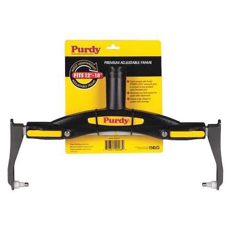 Adjustable Paint Roller Frame, Yoke, Plastic Handle, 12 to 18"" Rollers