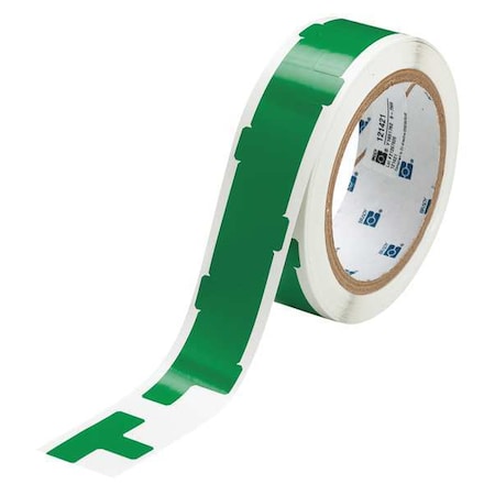 Floor Marking Tape, vinyl, Solid, Green, 1 in W., 4 mil Thickness, 545 PK