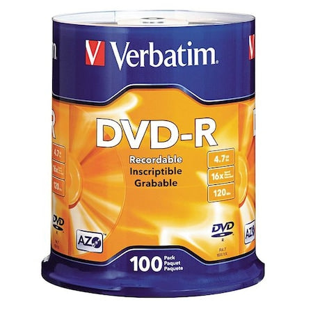 DVD-R Disc, 4.70 GB, 120 min, 16x, PK100