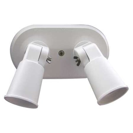 Lampholder, INC, Surface Mnt, White, 2 Heads