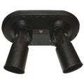 Lampholder, INC, Surface Mnt, Black, 2 Heads