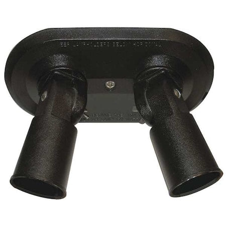 Lampholder, INC, Surface Mnt, Black, 2 Heads