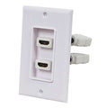 A/V WallPlate, HDMI w/Ext, 2P, White