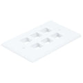 WallPlate, Blank, 6 Hole, White