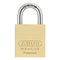 Padlock, Coreless, Standard Shackle, Rectangular Brass Body, Steel Shackle, 1 in W