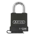 Padlock, Coreless, Standard Shackle, Rectangular Hardened Steel Body, Steel Shackle, 1 in W