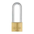 Padlock, Keyed Different, Long Shackle, Rectangular Brass Body, Steel Shackle, 13/16 in W
