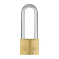 Padlock, Keyed Alike, Long Shackle, Rectangular Brass Body, Steel Shackle, 13/16 in W