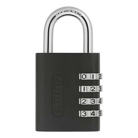 Combination Padlock, 2 3/16in, Rectgle, Blk