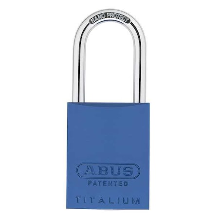 Padlock, Keyed Alike, Long Shackle, Rectangular Aluminum Body, Steel Shackle, 1 in W
